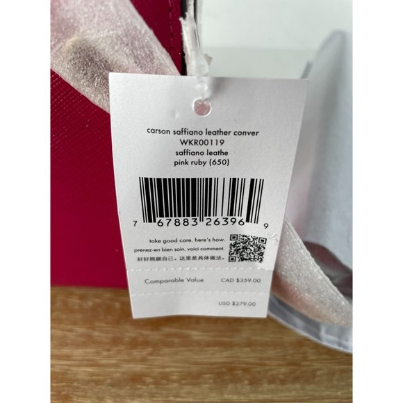 KATE SPADE Carson saffiano leather convertible pink ruby purse - Picture 6 of 14